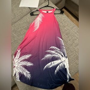 Pink and Blue Gradient Mini Dress